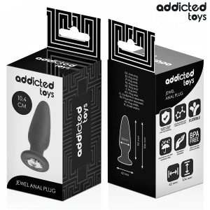 ADDICTED TOYS - KOREK ANALNY Z KOLCZYKIEM ROZMIAR M 10,4 CM